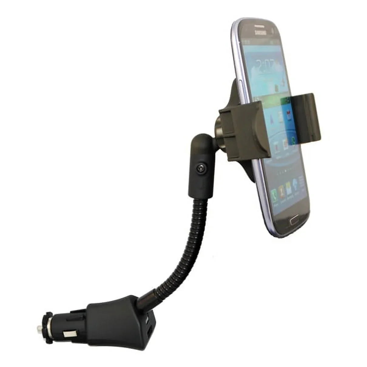 Car Mount Charger Socket Holder with  Port Dock Cradle Gooseneck Swivel Black 3D for  Stylo 3,   - Motorola Droid Turbo 2, Moto  Droid Force Droid - Samsung Galaxy   , Note 3 4 5