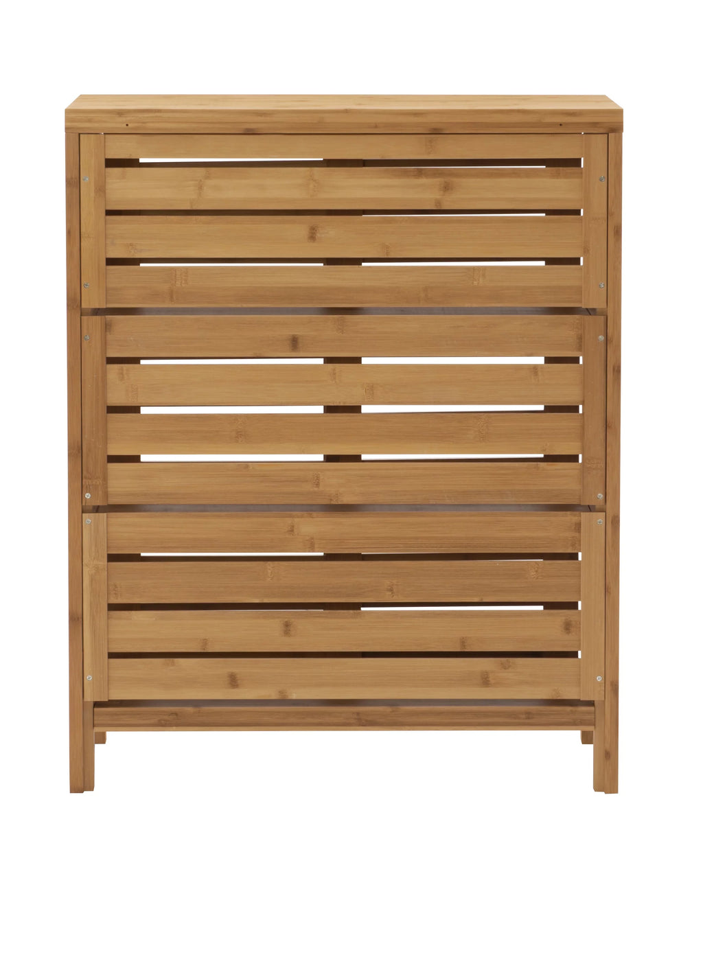 Linon Bracken 3 Shelf 2 Door Bathroom Storage Floor Cabinet, Bamboo