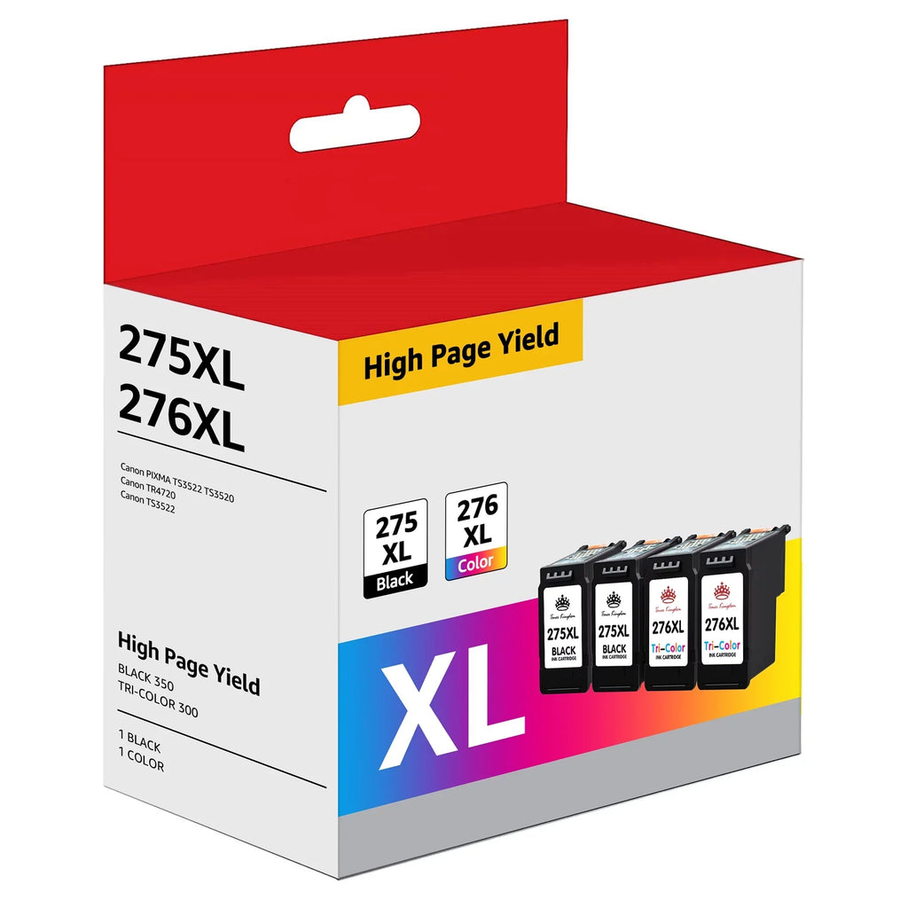 275XL 276XL Ink Cartridge Replacement for Canon -275 -276 275 276 Combo  Compatible with Canon        Printer(2 Black, 2 Color)