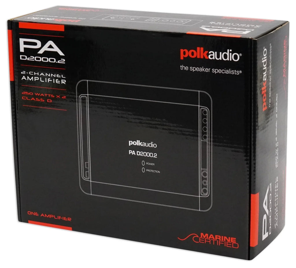 Polk Audio .2 2-Channel 500w Amplifier+Wires+Bluetooth Speaker+Headphones