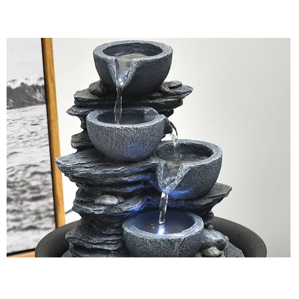 Tabletop Water Fountain with s Feng Shui Outdoor Waterfall Landscape Home Bedroom ,