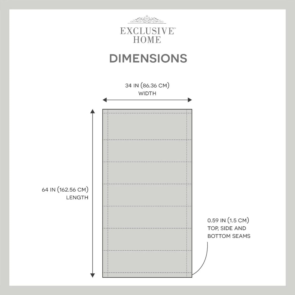 Exclusive Home Esme Total Blackout Roman Shade, 34"x64", Slate Blue