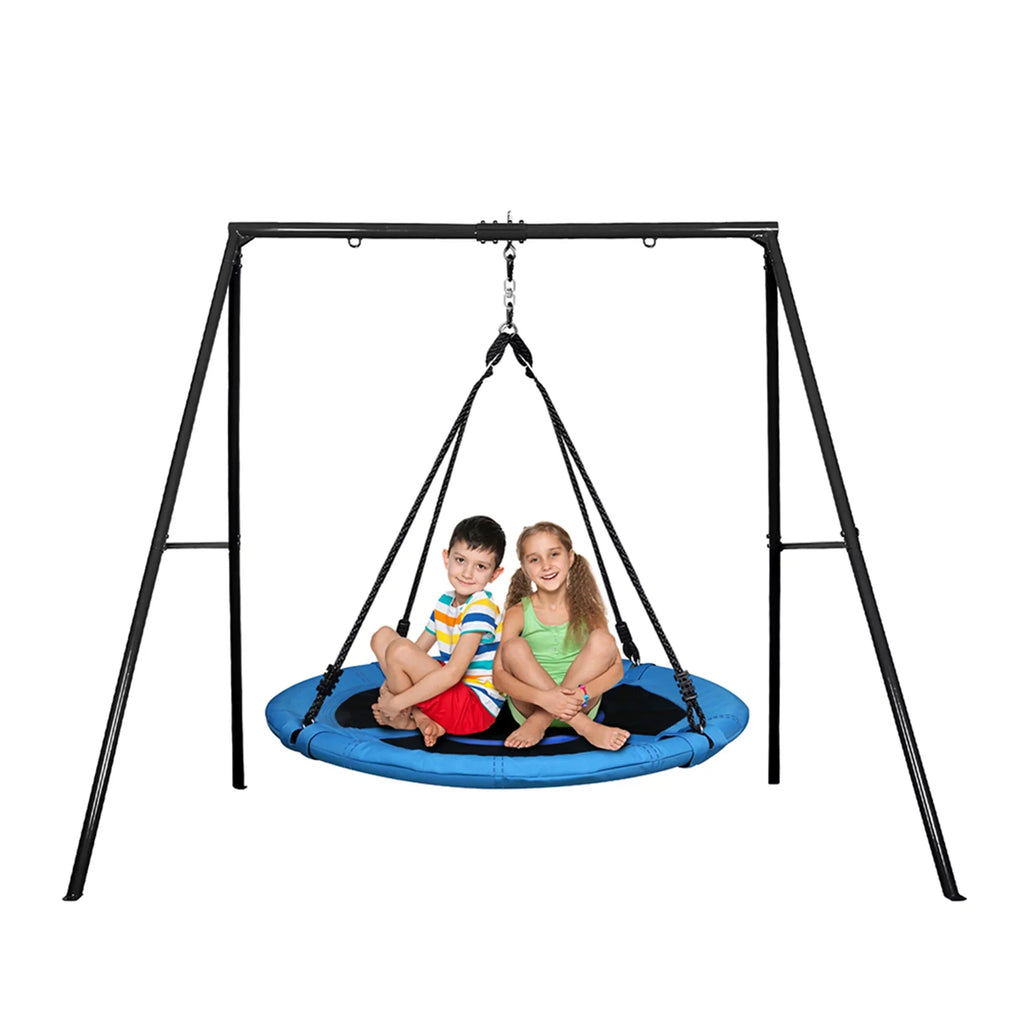 Trekassy 440lbs Metal Swing Set with 40 Inch Saucer Tree Swing, Swivel and Heavy Duty -Frame Metal Swing Stand