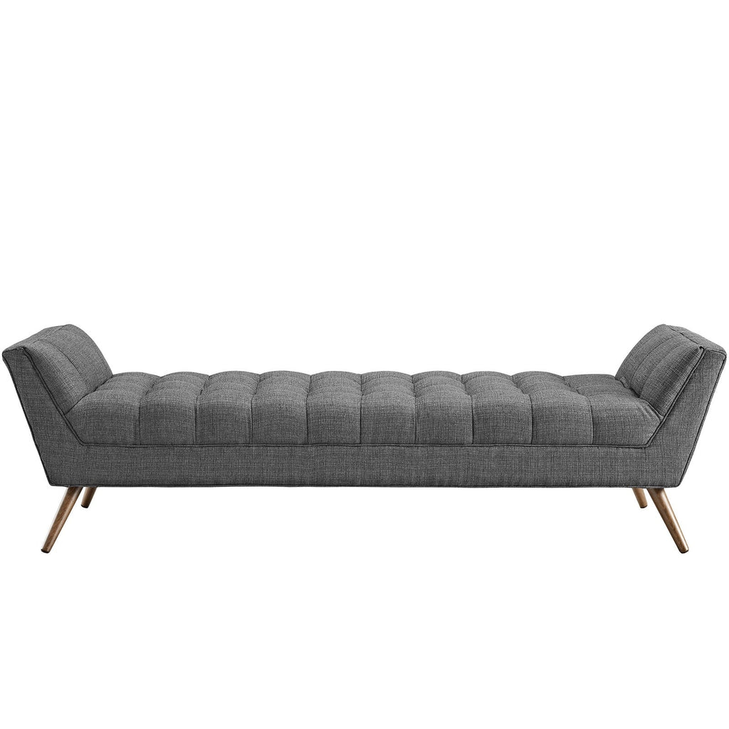 Modern Contemporary Fabric Bench , Grey, Fabric
