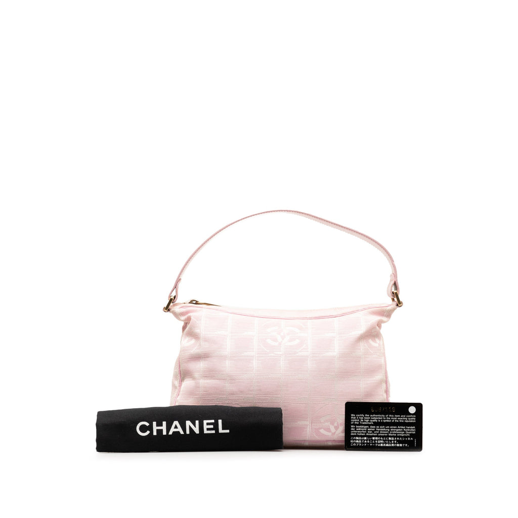 Pre-Owned Authenticated Chanel New Travel Line Handbag Nylon Fabric Pink Top HandleBag Unisex (Good)
