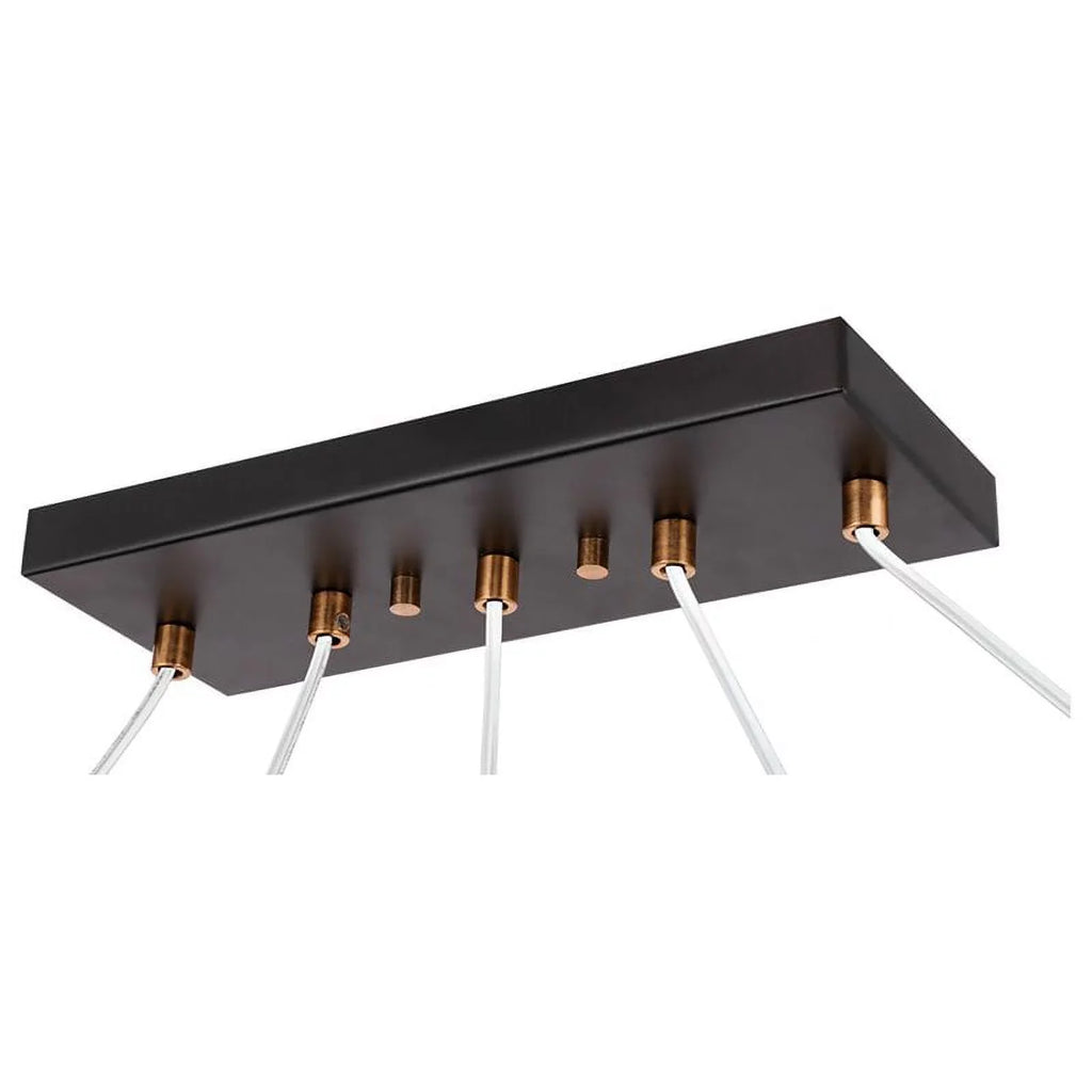 Woodbridge Lighting Tanner 42" 5-Light  Opal Bullet Chandelier in Bronze