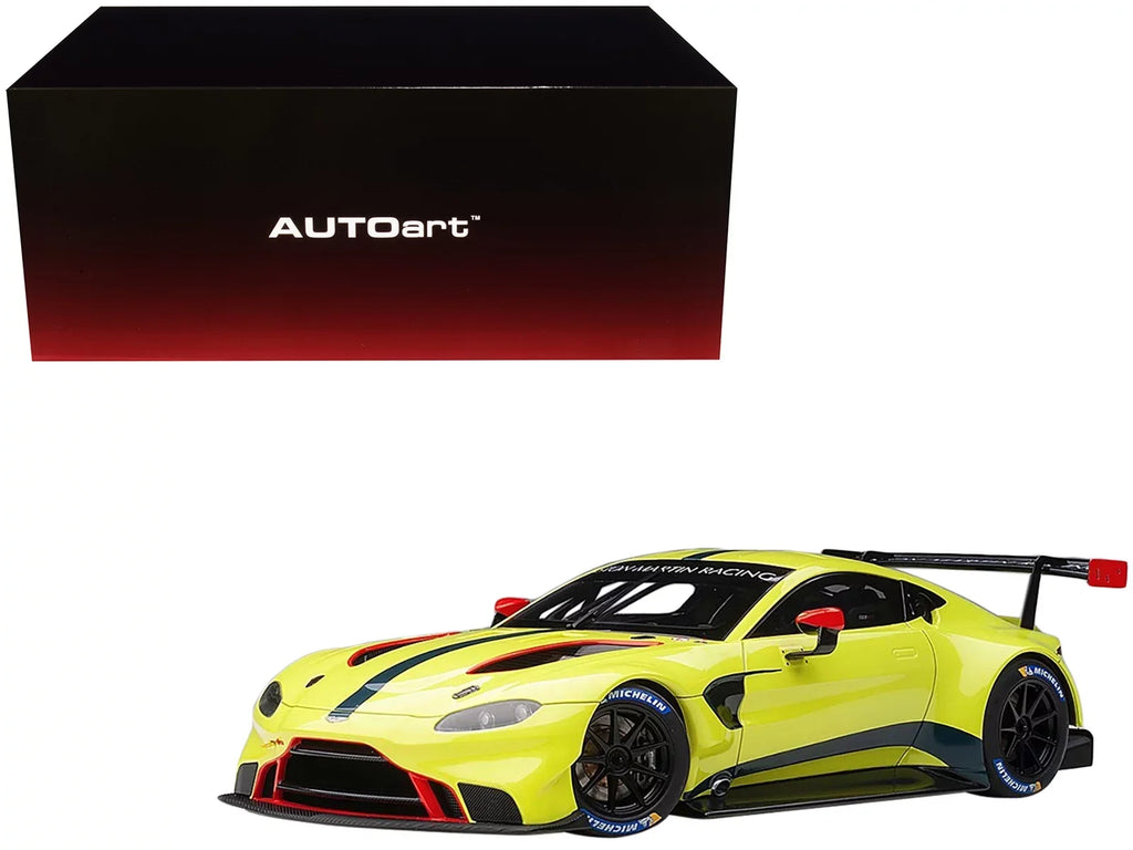 2018 Aston Martin Vantage  Le Mans  Presentation Car Lemon Green Metallic 1/18 Model Car by Autoart