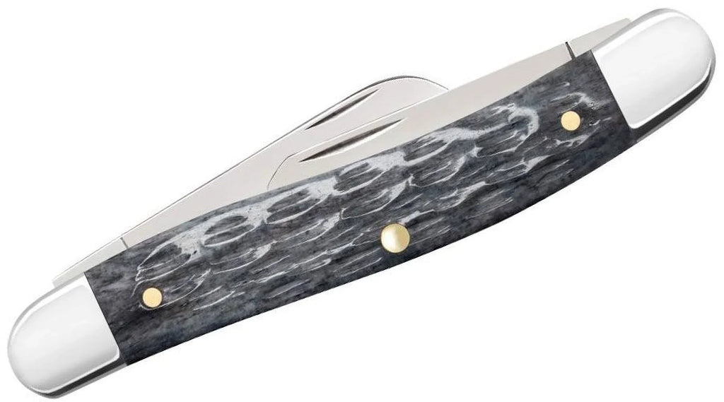 Case  Knives Pocket Worn Crandall Jigged Gray Bone Medium Stockman Carbon Steel Pocket Knife 58413