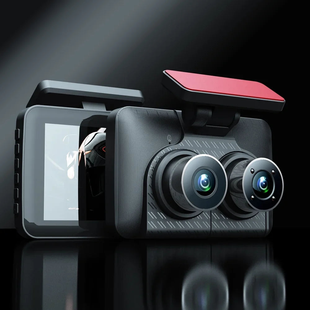 Spirastell Dash Cam,Wide Car Camera 3 Cameras Dash Car Camera Auto Car Rearview Mirror Video Wide Car Safety 4in Clear Car Dash Cam