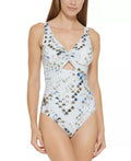 Twist-Front Cutout One-Piece Swimsuit,  16
