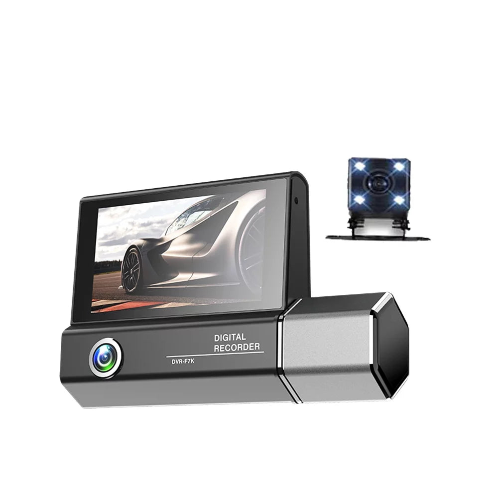 Pinnaco Dash Camera,Radirus Pristin 3-lens Inside Inch Screen 1080p Dvr Dash Inside Rear Support Dash Camera 3 Inch Screen Dashcam Rear Camera Owsoo