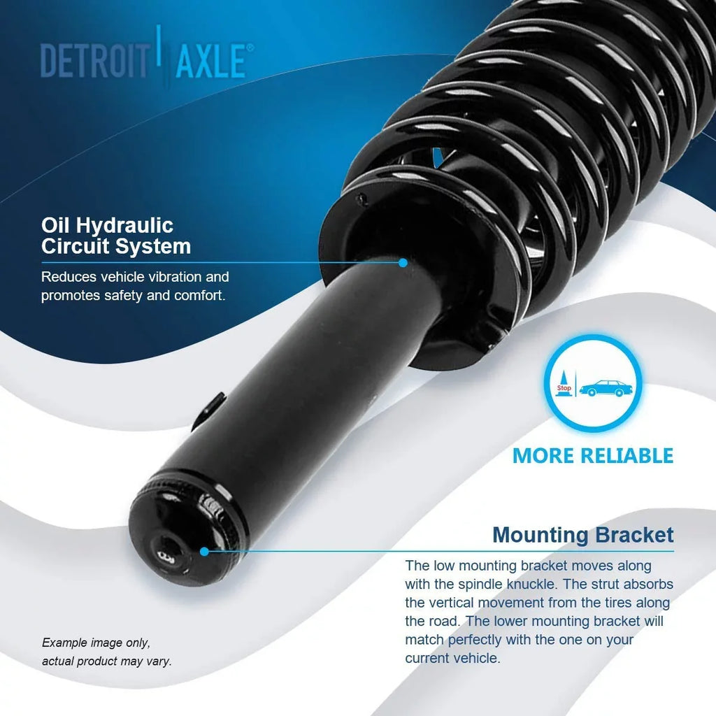 Detroit Axle - Front Struts for 1997-2001 Honda - Complete 2 Struts w/Coil Spring 1998 1999 2000 Replacement Quick Install Ready Struts Assembly