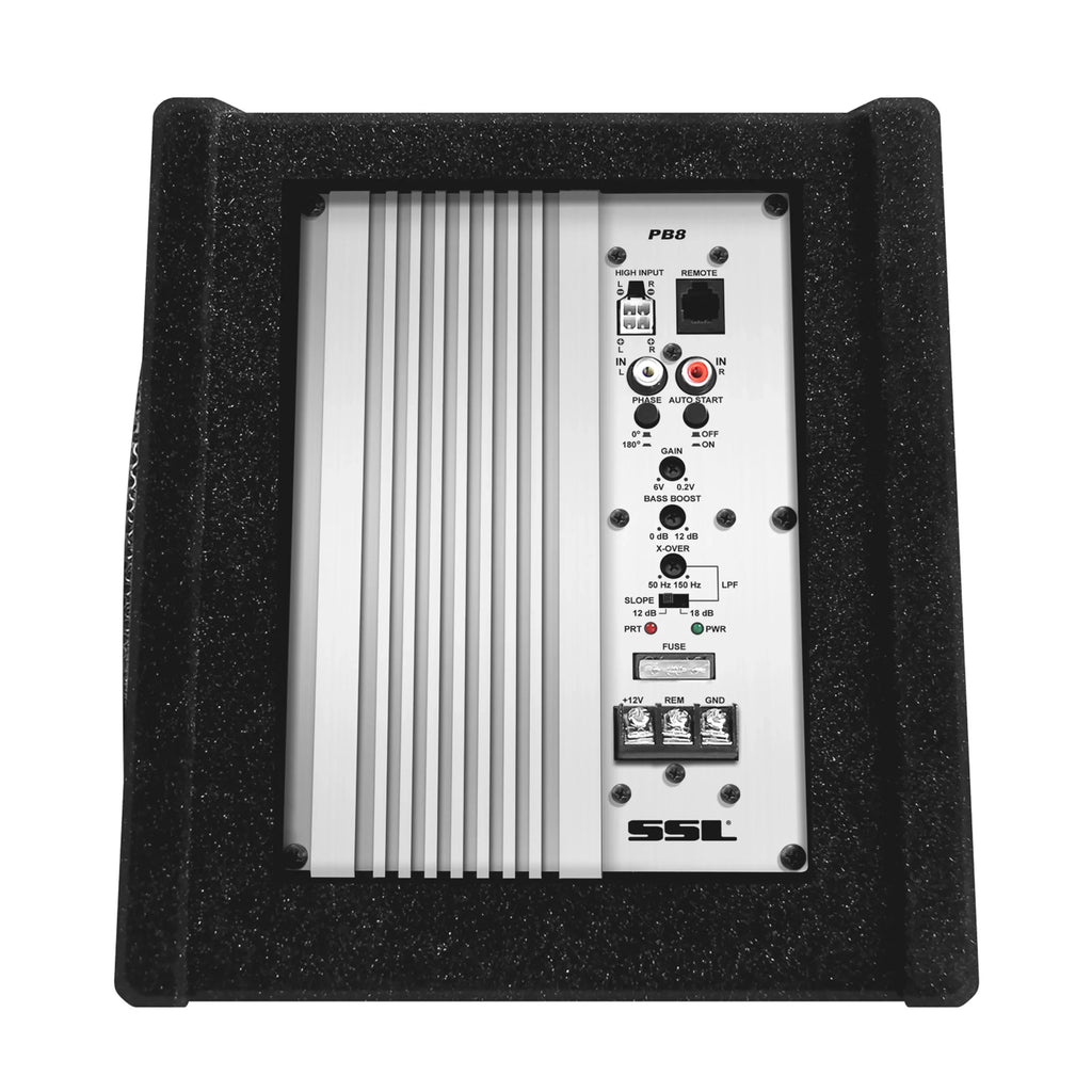 Sound Storm Laboratories  8 Inch Amplified Powered Car Audio Subwoofer Package – Built-in Amplifier, Passive Radiator, Remote Subwoofer Control, For Truck, Boxes and Enclosures