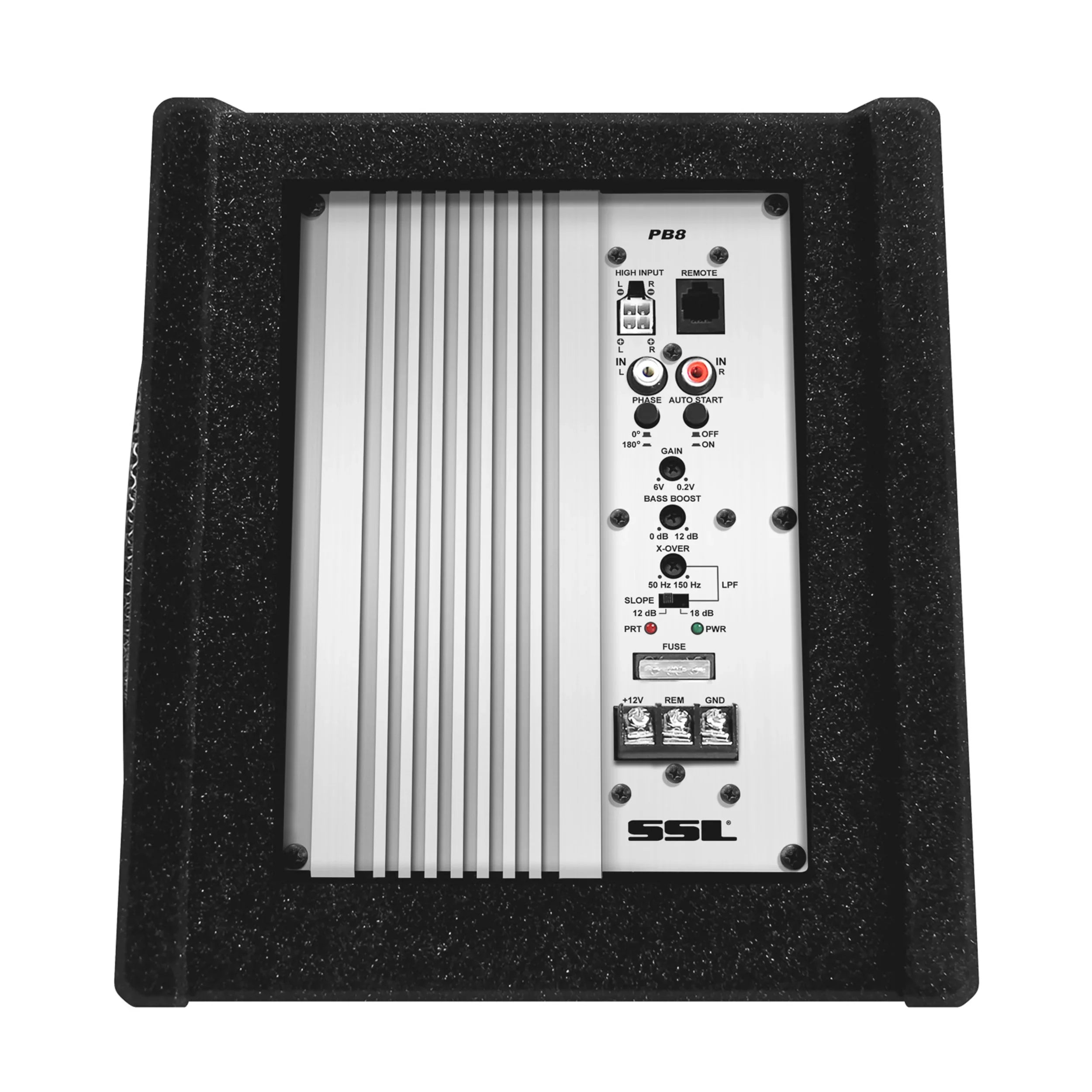 Sound Storm Laboratories  8 Inch Amplified Powered Car Audio Subwoofer Package – Built-in Amplifier, Passive Radiator, Remote Subwoofer Control, For Truck, Boxes and Enclosures