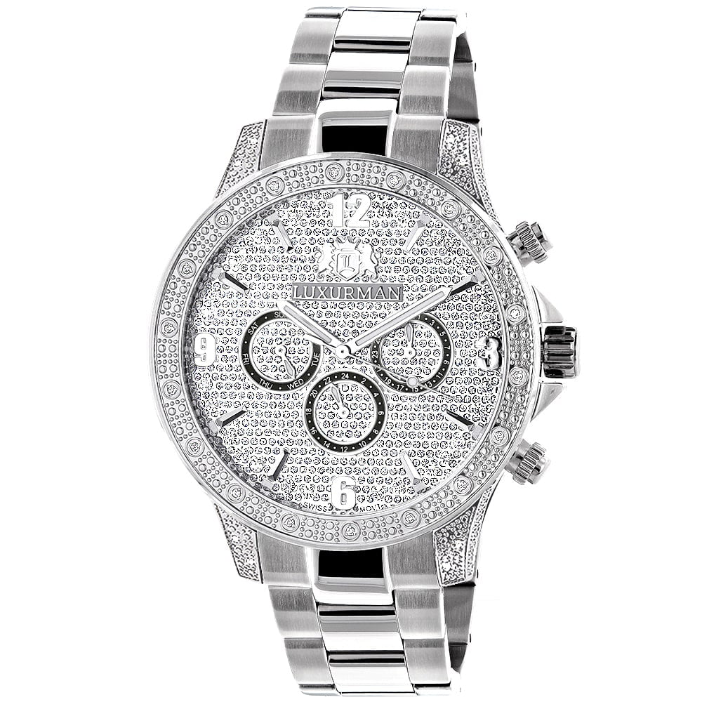 Men's Celebrity Diamond Liberty 0.5ct Diamond Accent Watch with Metal Band and Extra Leathe
