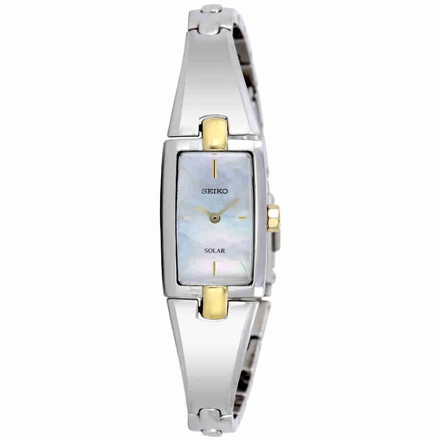 Seiko Women's  Core Solar Mother of Pearl Dial Two Tone Steel Power Reserve Watch