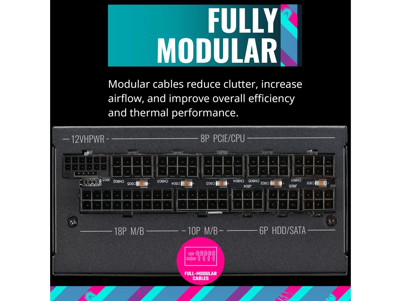 Cooler Master   Platinum Fully Modular, Fully .0, 1100W , 80+ Platinum Efficiency,  Bracket Included,  Form Factor (---)