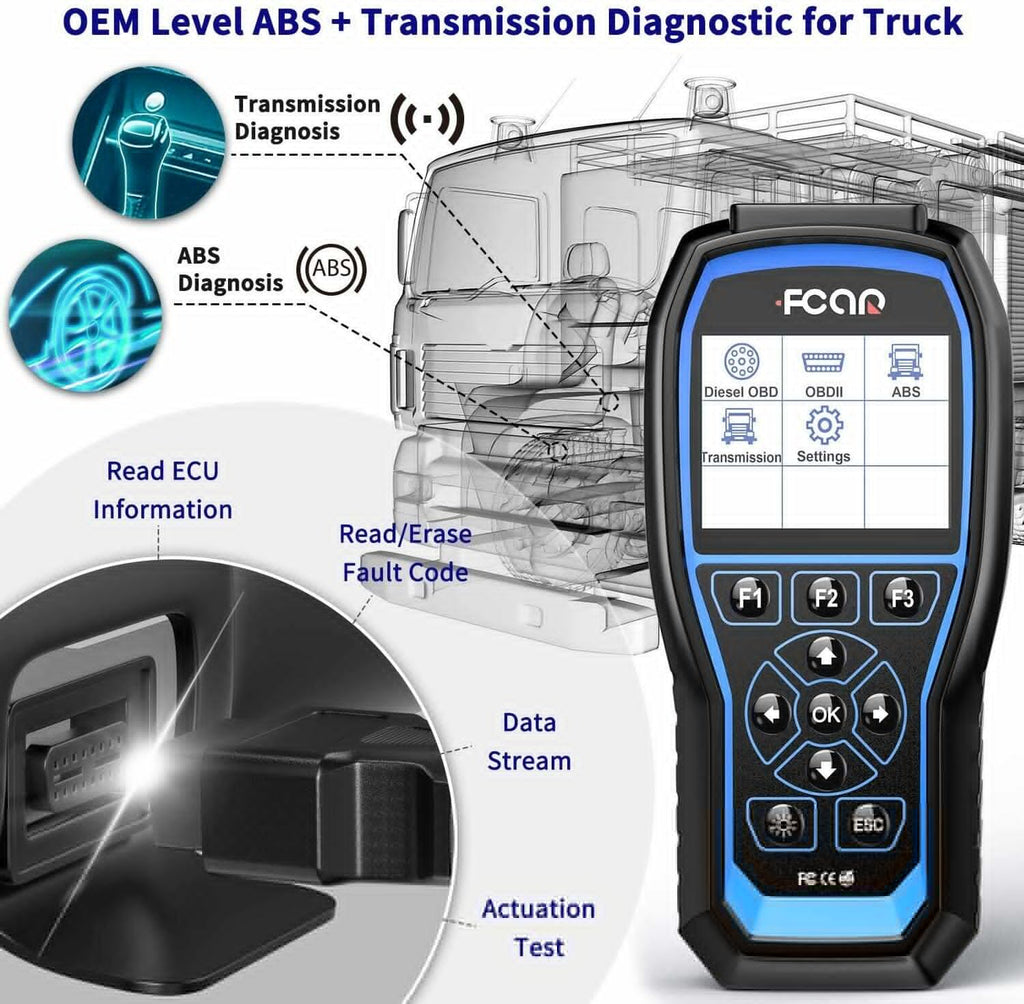 Heavy Duty Truck Scanner Scan Tool  Transmission All System Diesel All System  Scanner Code Reader Heavy fit for Freightliner Volvo Mack
