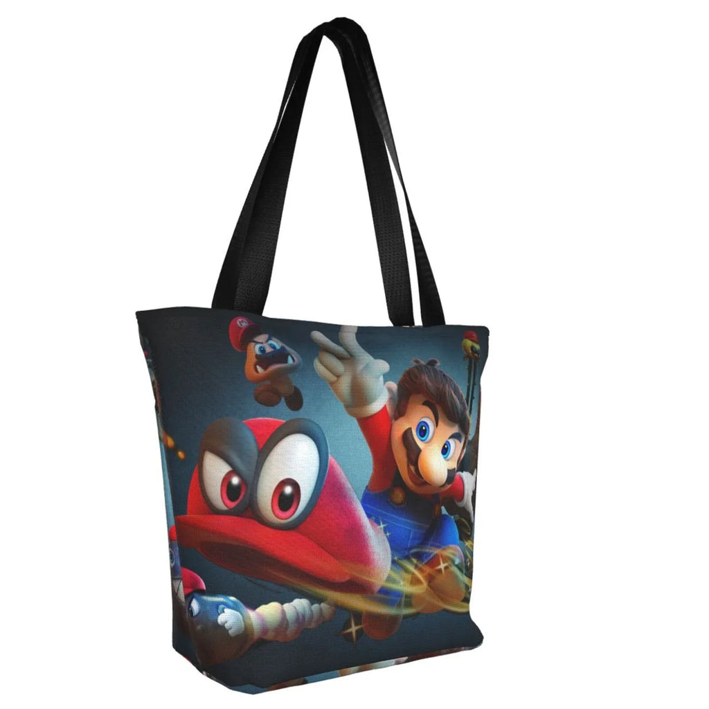 Super Mario Odyssey Women's Tote Bag Large Capacity Shoulder Handbag For Travel Beach Shopping Business Work School