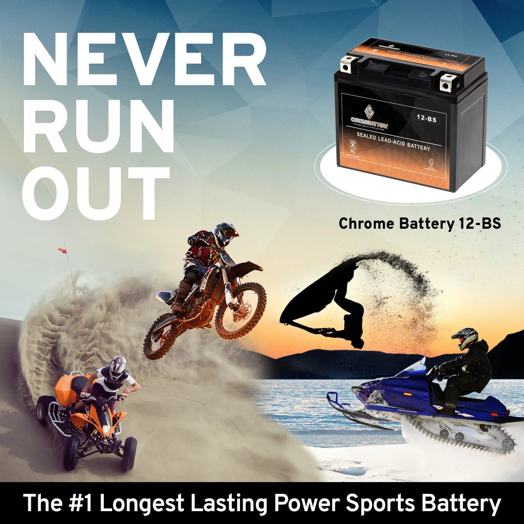 Chrome Battery - (12- 12 Volt,10 Ah, 180 ) Sealed  12V (12 Volt) 180cca Motorcycle Battery for Suzuki 1000cc Gsx-r1000 2001