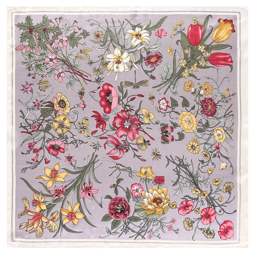 Evening Shawl and Wrap for Women Botany Beige Silk Shawl 51x51'' (130 * 130 cm) Travel Scarf Tops Fashion Shawl for Wedding