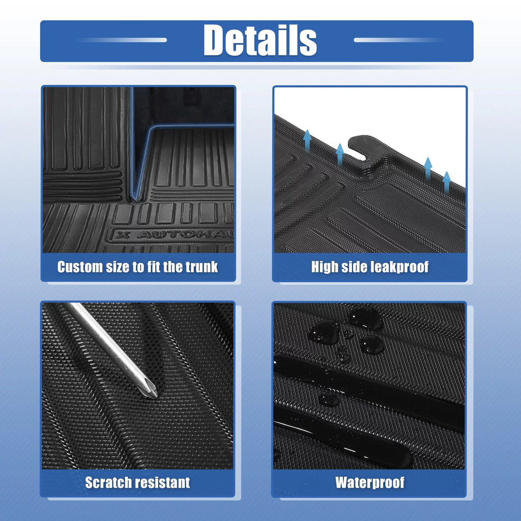 Unique Bargains Cargo Trunk Tray Cargo Liner Rear Cargo Trunk Floor Mat Waterproof Protector for Toyota Highlander 2020 2021 2022