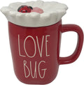 Rae Dunn by Magenta Love Bug Red Ceramic Mug with White Top and Red Ladybug Black  Letters Valentine's Day