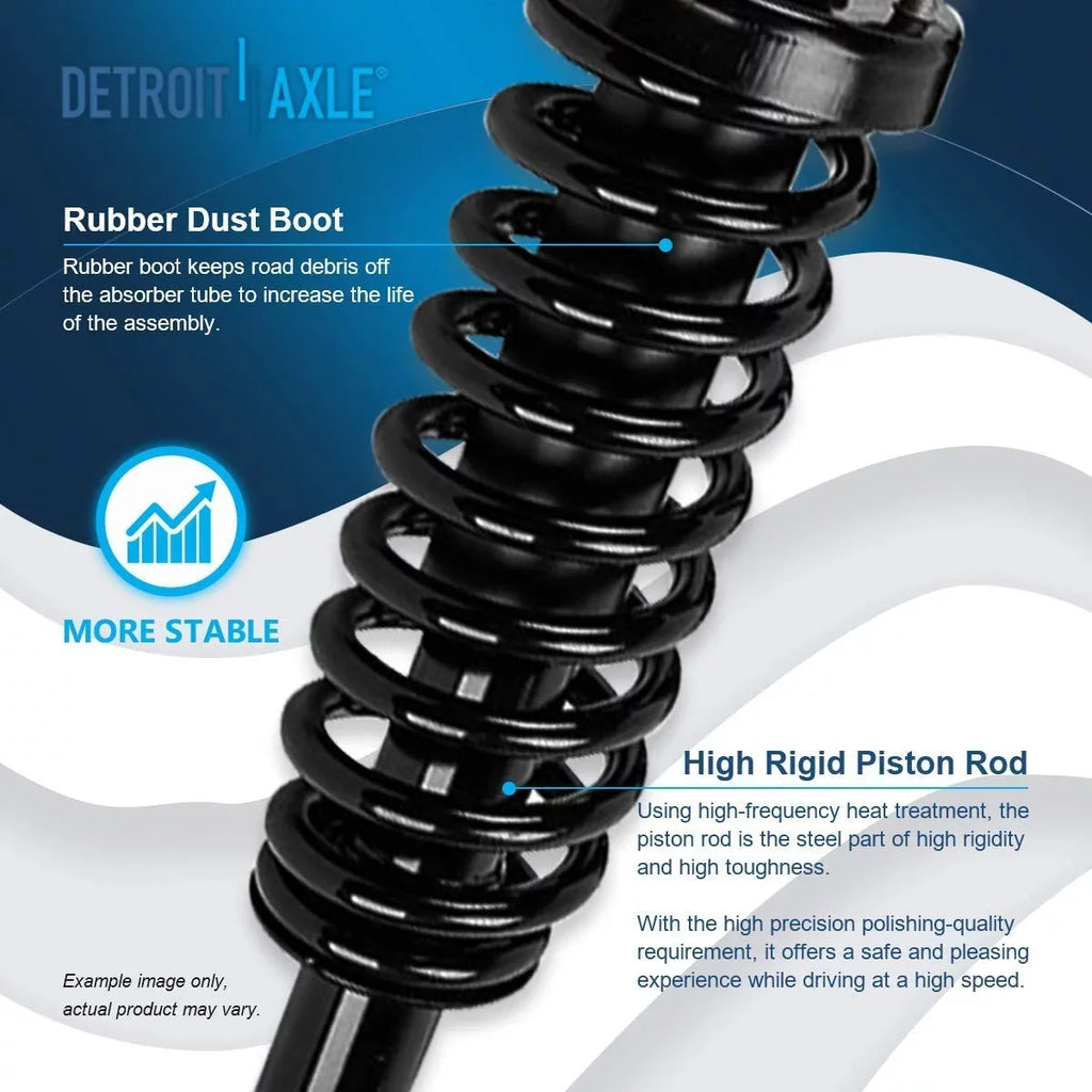 Detroit Axle - Front Struts for 1997-2001 Honda - Complete 2 Struts w/Coil Spring 1998 1999 2000 Replacement Quick Install Ready Struts Assembly