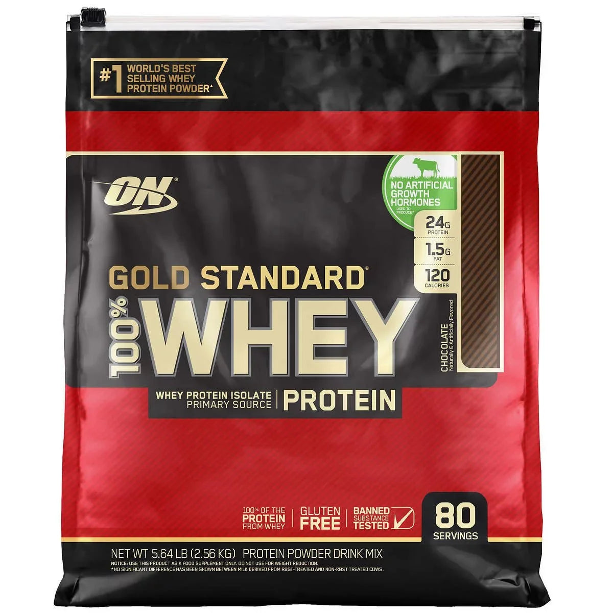 Optimum Nutrition 100 % Whey Chocolate Gold Standard, 80 Servings
