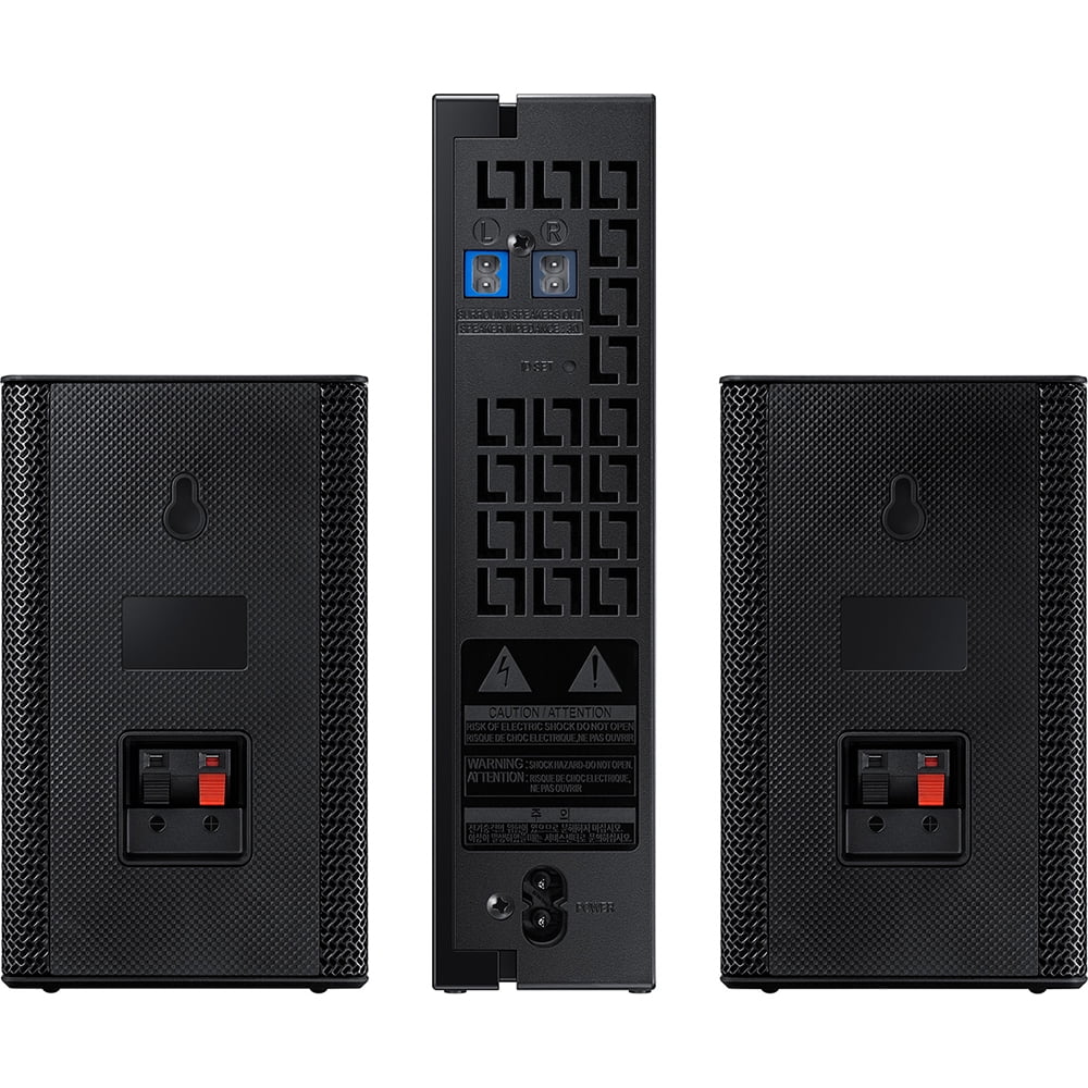 Samsung -9100S Wireless Rear Speaker Kit 2.0ch -9100S/ for Soundbar Surround Sound Home Theater Expansion Bundle with Deco Gear Pack of 3 Wall Mount Shelf Stands