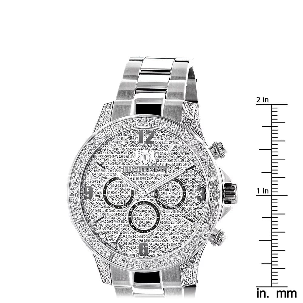 Men's Celebrity Diamond Liberty 0.5ct Diamond Accent Watch with Metal Band and Extra Leathe