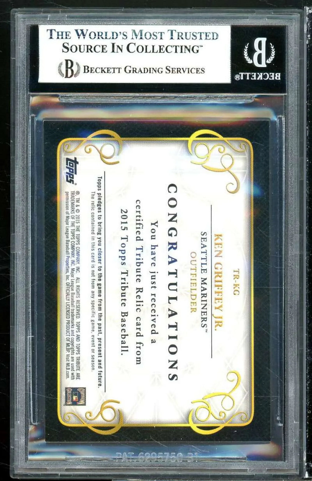 Ken Griffey Jr. Card 2015 Topps Tribute Relics Green #trkg  8.5 (8 9 9 9)