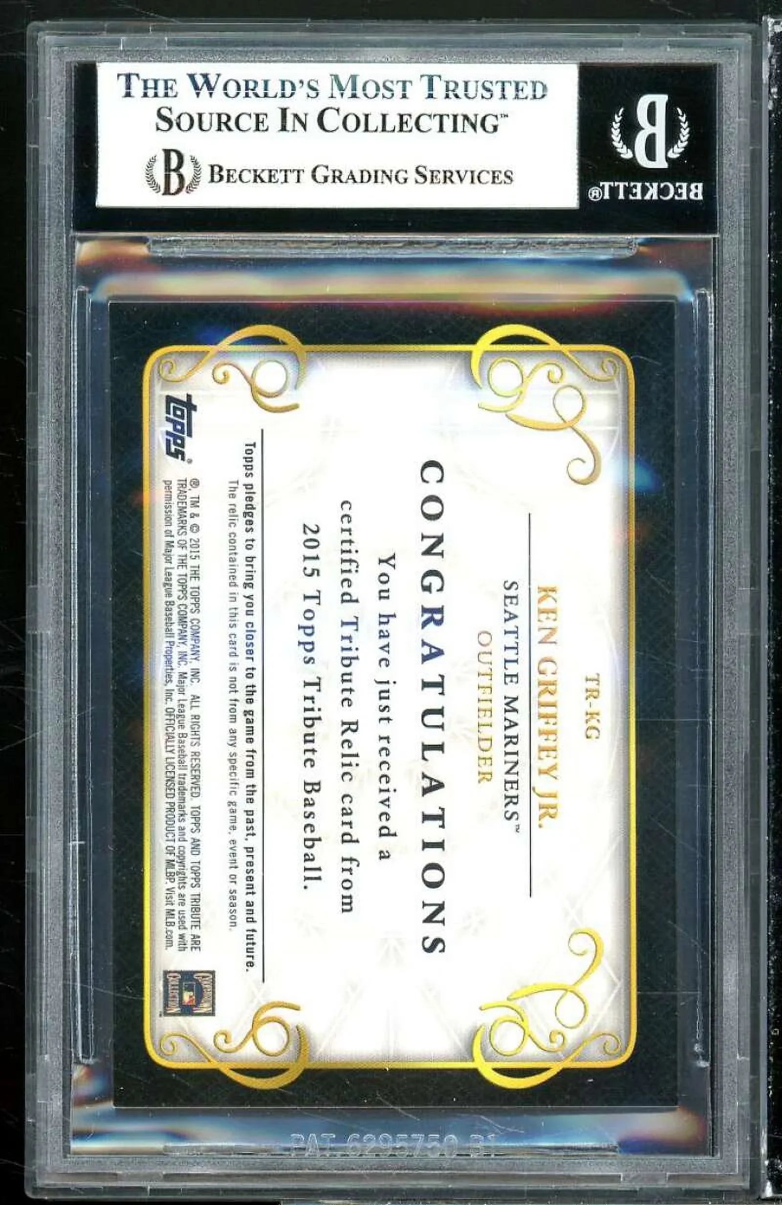 Ken Griffey Jr. Card 2015 Topps Tribute Relics Green #trkg  8.5 (8 9 9 9)