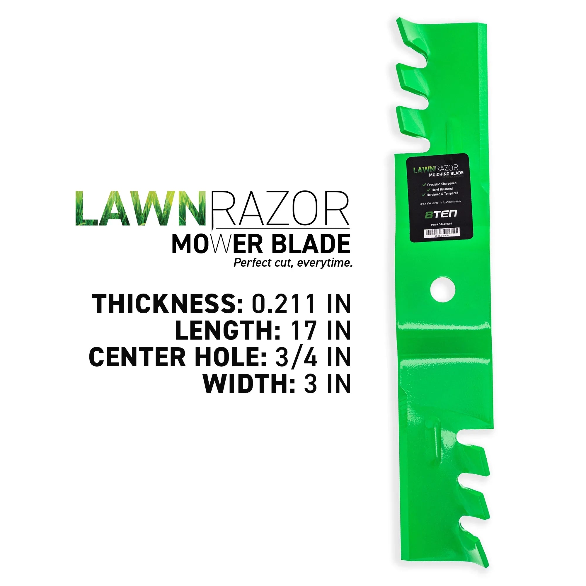LawnRAZOR Mulching Blade for Cub Cadet 48 inch 02005017- 3 Pack 810-