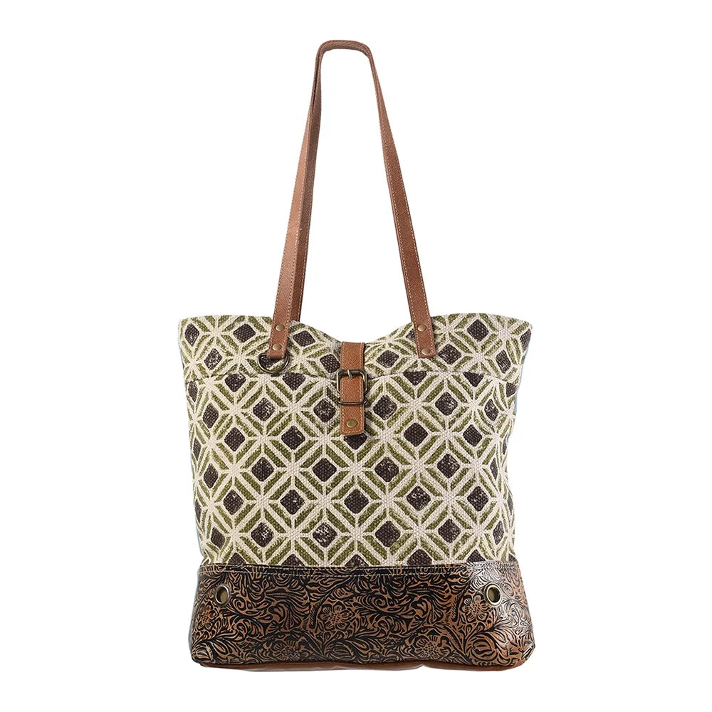 Upcycled Wool Upcycled Canvas Embossed Genuine Leather women bag western handbag purse