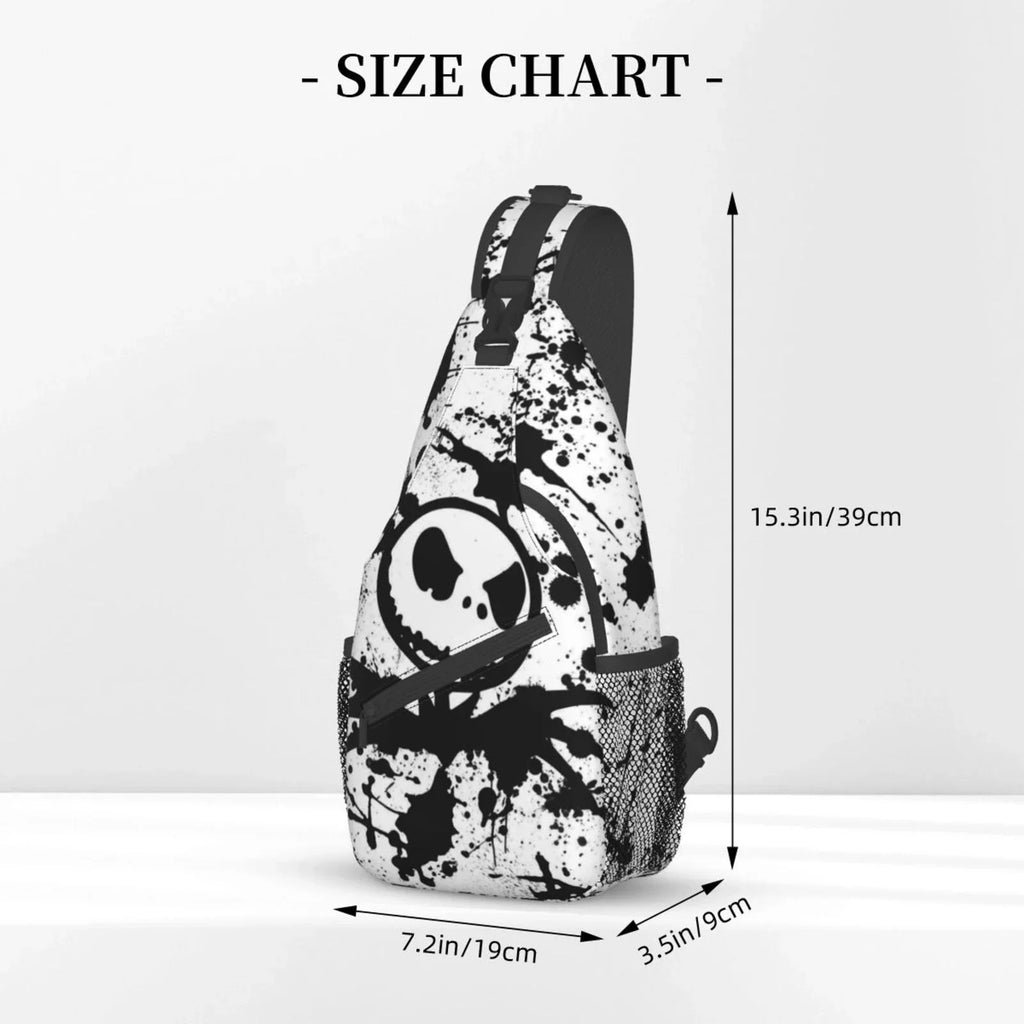 The Nightmare Before Christmas Jack Skellington Chest Bags Crossbody Sling Backpack Unisex Travel Hiking Daypack Shoulder Bag Gifts For Women Men