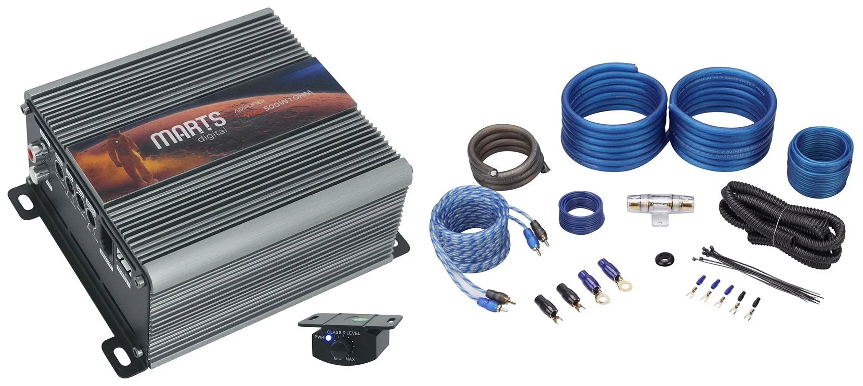 Marts Digital  500 1  500w  Mono Car Amplifier+Bass Remote+Amp Kit