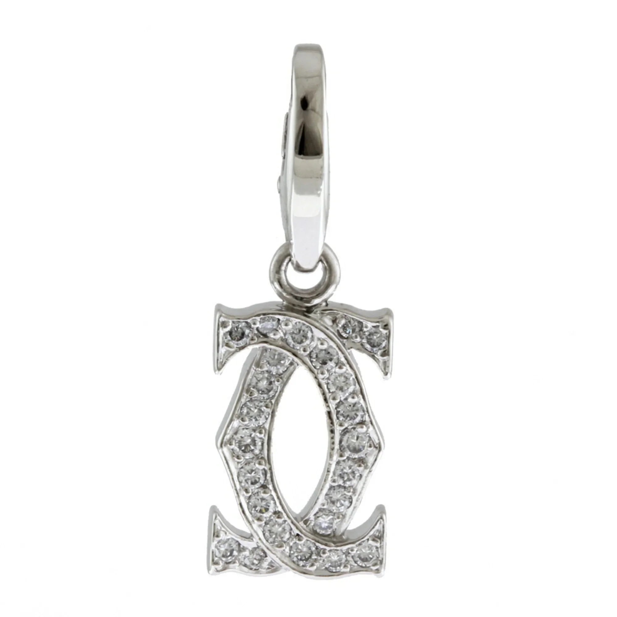 Pre-Owned Cartier 2C Diamond Pendant Top 18K Ladies   (Like New)