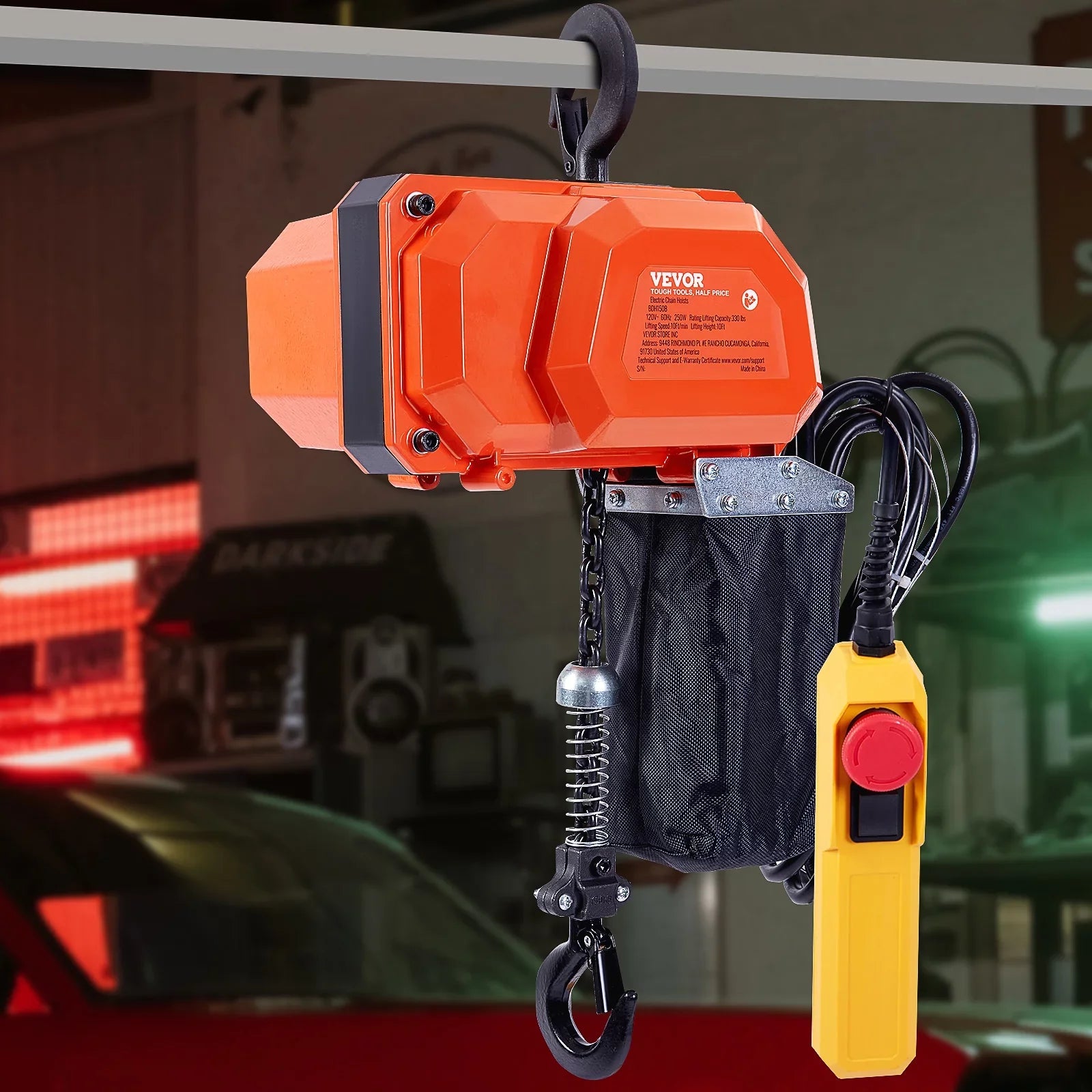 Electric Chain Hoist Single Phase Crane Hoist 330 lbs Load 10 ft Lifting