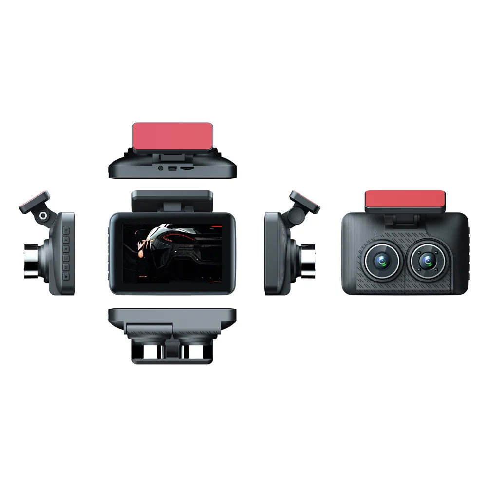Spirastell Dash Cam,Wide Car Camera 3 Cameras Dash Car Camera Auto Car Rearview Mirror Video Wide Car Safety 4in Clear Car Dash Cam