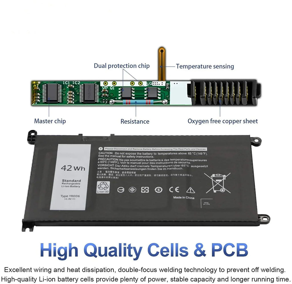 42Wh  0YRDD6 Battery For Dell Latitude 3310 Inspiron 5482 5485 5491 5591