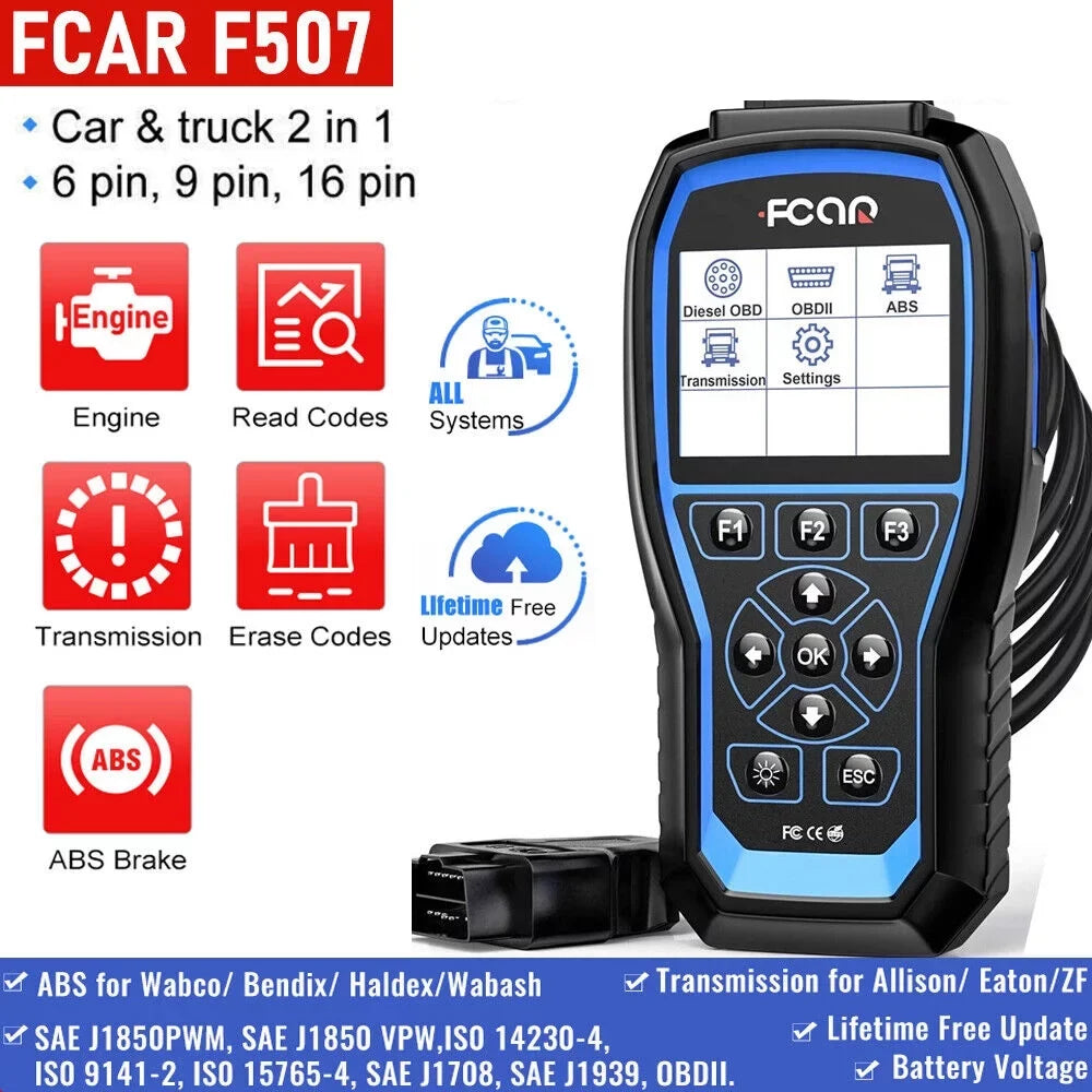Heavy Duty Truck Scanner Scan Tool  Transmission All System Diesel All System  Scanner Code Reader Heavy fit for Freightliner Volvo Mack