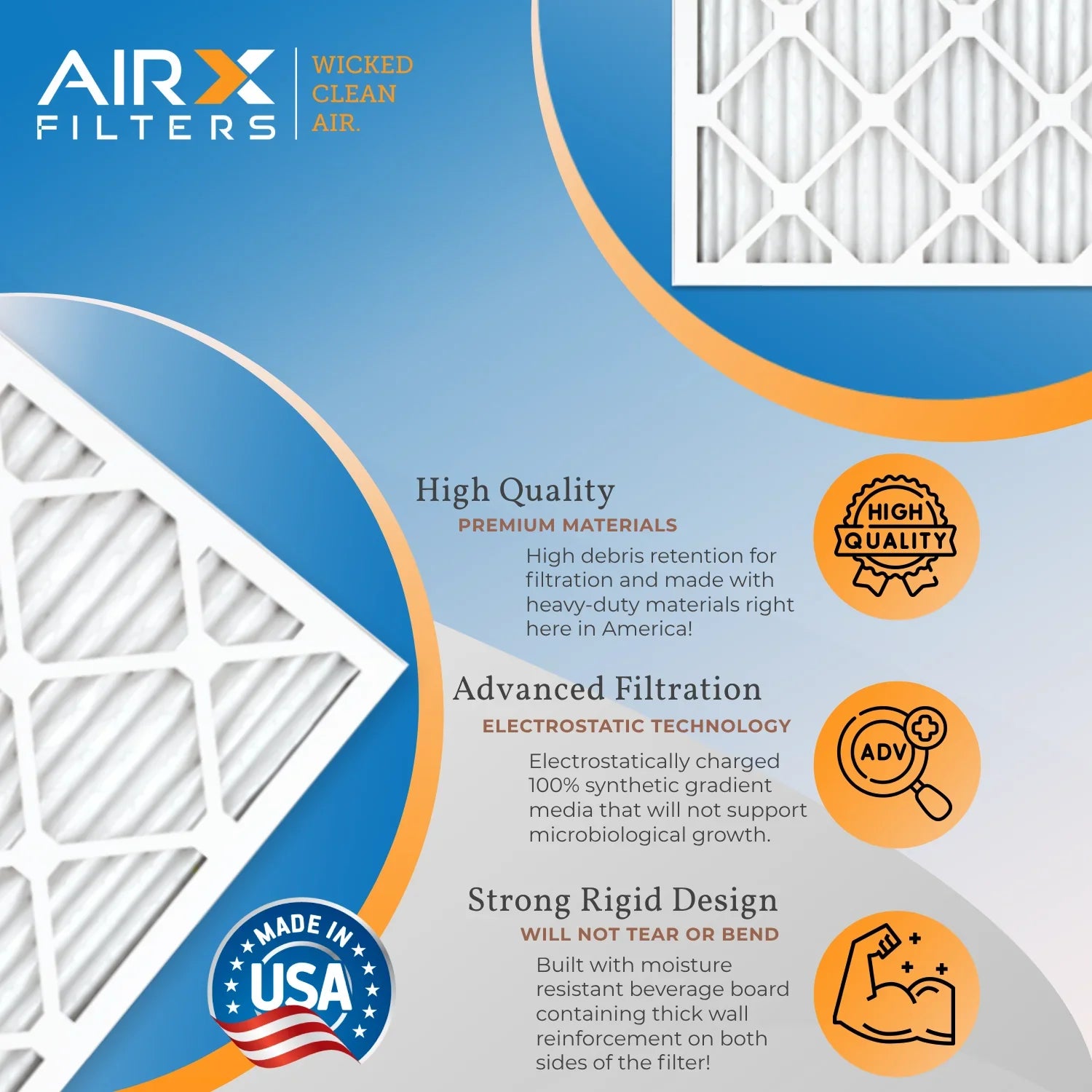 14x24x1 Air Filter  11 Rating, 12 Pack of Furnace Filters Comparable to  1000,  1200,  7, High Efficiency 12 Pack of Furnace Filters Made in  by     .