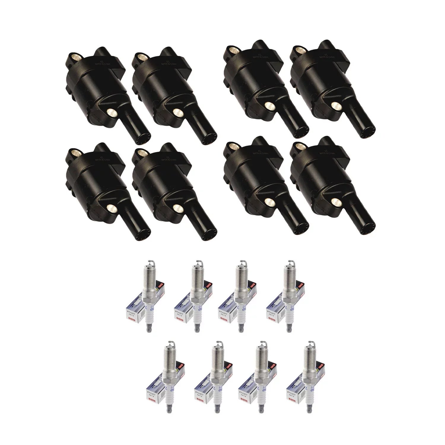 Set of 8  Ignition Coils and Denso Spark Plugs Compatible with Chevrolet Suburban Camaro Tahoe  Fits select: 2015-2018    , 2014