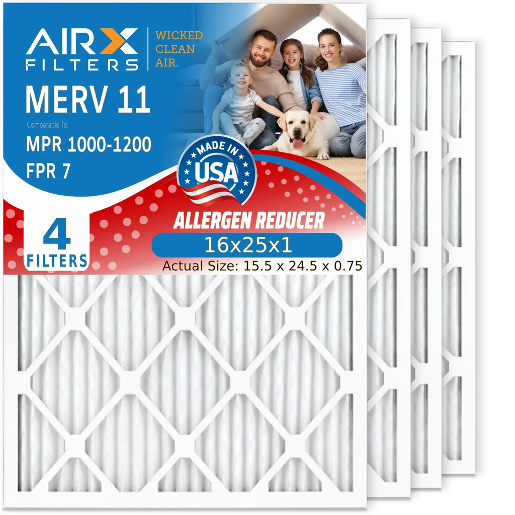 16x25x1 Air Filter  11 Comparable to  1000,  1200 &  7 Electrostatic Pleated Air Conditioner Filter 4 Pack  Premium  Made 16x25x1 Furnace Filters by     .