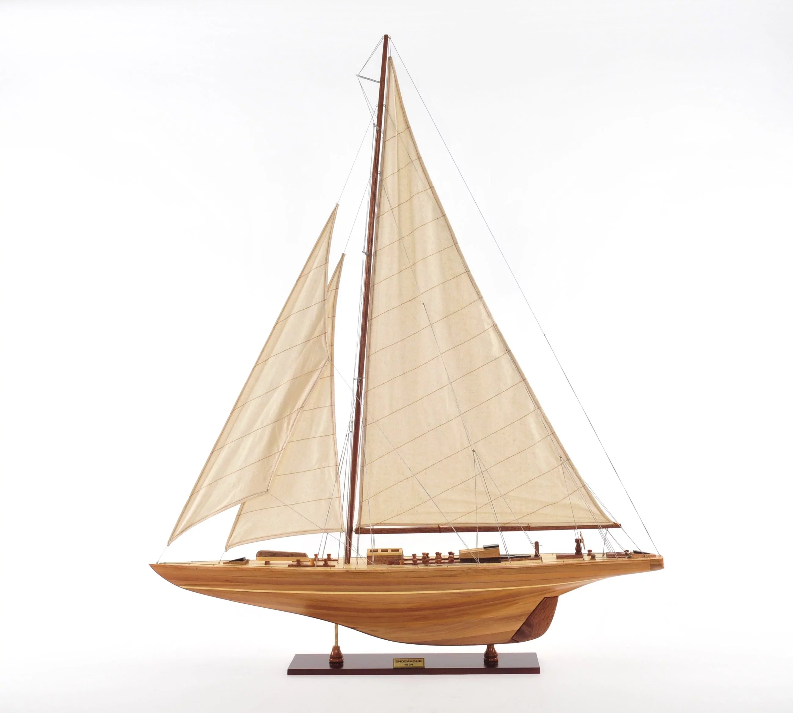 Endeavour 40 Boat Model Display Old Modern Handicraft by Xoticbrands - Veronese