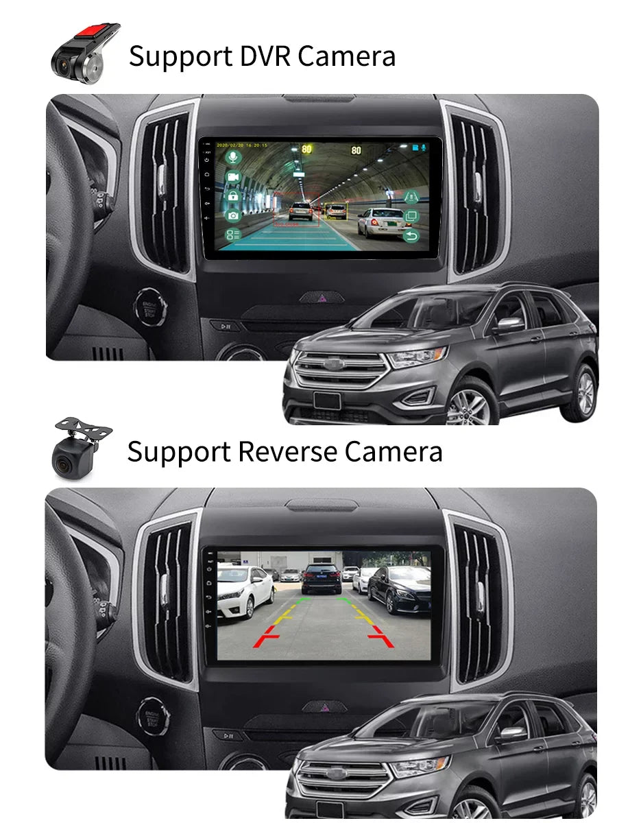 Bluetoth Car Stereo Radio For Ford Edge 2 2015 - 2018 Android Screen Multimedia With Android Auto Carplay  Navigation