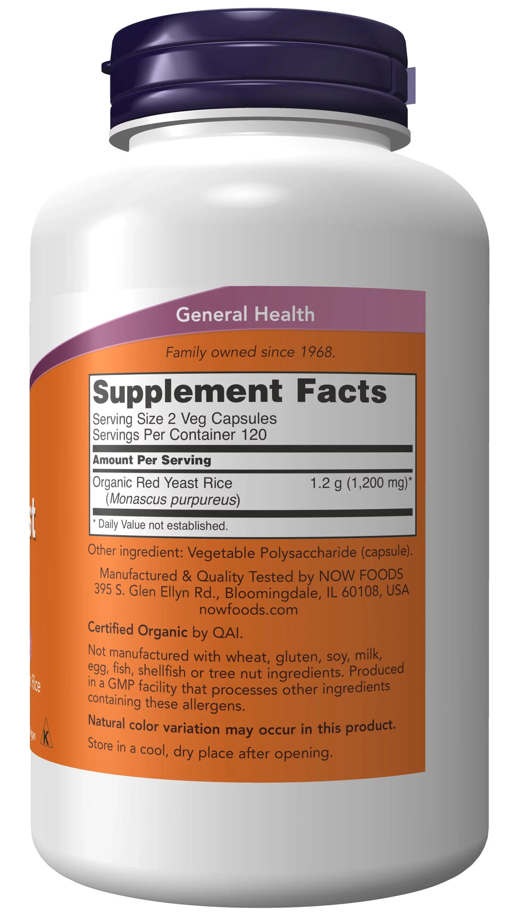 Supplements, Red Yeast Rice 600 mg, Made with Organic Red Yeast Rice, 240 Veg Capsules