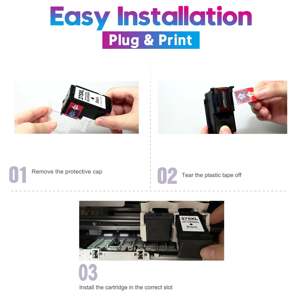 275XL 276XL Ink Cartridge Replacement for Canon -275 -276 275 276 Combo  Compatible with Canon        Printer(2 Black, 2 Color)