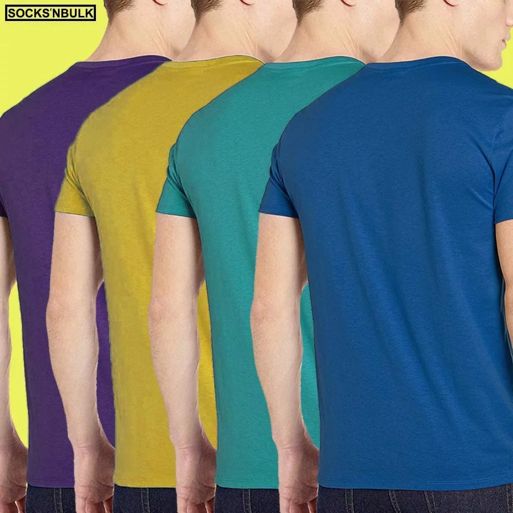60 Pack of Bulk Mens Cotton Crew Tshirts, Assorted Wholesale Sleeve Tee Shirts (60 Pack Mens Tshirts Pack , Small)